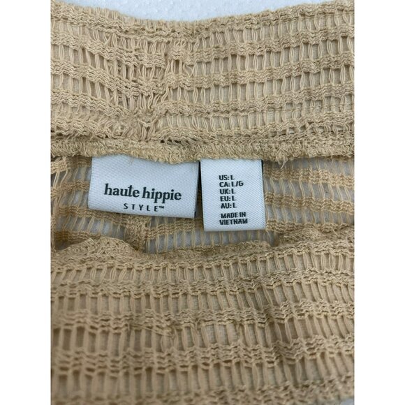 Haute Hippie Crochet Tan Swim Pant Cover Up Pull On Large NWT - Picture 5 of 5